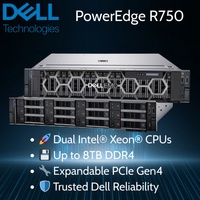 适用于 PowerEdge R750 高性能 2U 机架式服务器，配备双 Intel Xeon 处理器，最高支持 8TB DDR4 企业级存储，全新现货