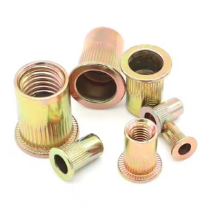 Écrous à riveter moletés à tête plate, zingués jaune, M3 M4 M5 M6 M8 M10 M12 - Product Image 1
