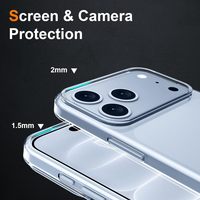 Coque de téléphone en TPU souple 1,5 mm anti-rayures pour iPhone 18 Pro Max, 17 Air, 16 Pro, 15 Plus, 14 Pro Max