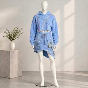 Women's Green Fleece Solid Short Hooded <b>Top</b> Skinny Pants Casual Autumn Tracksuit Set 100% Polyester - Product Image 1
