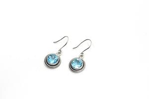 Pendientes de Plata con Topacio Azul Natural, Joyería Artesanal Hecha a Mano, Plata de Ley 925, Joyería Fina Boho para Mujer, Suministro al por Mayor - Product Image 4
