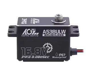 Servo numérique AGFRC A53BULW 4S haute tension 34KG 0.08Sec à vitesse rapide, brushless, profil bas, IP67 <span class=keywords><strong>WP</strong></span> pour Crawler / Buggy 1/10 - Product Image 1