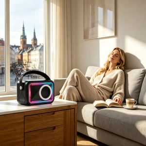 En gros, Enceinte Bluetooth portable Art Déco avec miroir infini, design vase mural suspendu, certifiée RoHS, couleurs RGB, pour Diwali, mariages et fêtes - Product Image 3