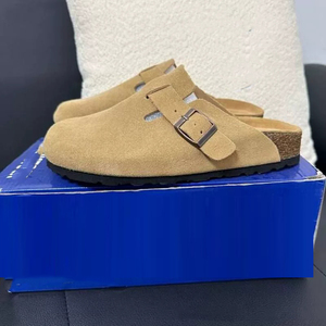 <span class=keywords><strong>Mules</strong></span> en cuir suédé de vache de qualité supérieure avec soutien de la voûte plantaire et semelle orthopédique en liège, chaussures de marche tendance, logo personnalisé, prix de gros - Product Image 4