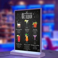 Boîte lumineuse de menu à LED de bureau double face rechargeable A4 A5 personnalisée pour l'affichage publicitaire de table