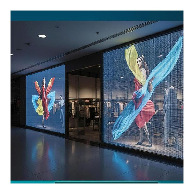 Sunlight Readable Transparent LED Film Screen Holographic Display For Shopping Mall Glass Door Commercial Advertising