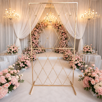 Support à fleurs en métal doré, cadre carré géométrique, colonne, 100x200cm, pour toile de fond de mariage, scène, événement, fête, décoration intérieure