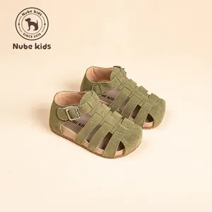 Retro British Style Summer Toddle Kids Girls Sandals Customized Soft Bottom Baby Beach Sandals Non-slip Kids Sandal Shoes