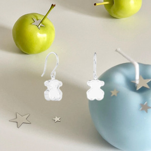 Pendientes de Aro con Diseño de Oso y Piedras Preciosas Naturales Variadas, Hechos a Mano, de Alta Calidad, para Mujer - Product Image 3