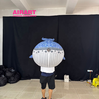 Costume de baleine gonflable sur le thème de l'océan, costume de poupée de requin de dessin animé gonflable pour spectacle de rue, performance sur scène