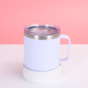 แก้วกาแฟสแตนเลสหุ้มฉนวนสุญญากาศขนาด14ออนซ์พร้อมที่จับและหลอดของขวัญสุดหรูสำหรับคนรักกาแฟสามารถนำกลับมาใช้ใหม่ได้ - Product Image 5