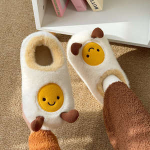 Huevo escalfado invierno hogar felpa Mujer estudiante interior pequeña patata lindo transpirable cálido antideslizante bolsa suela gruesa ropa exterior - Product Image 3