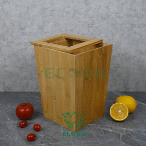 Tre Tự Nhiên Rác Tái Chế Bin Cho Phòng Tắm Vuông Vòng Thùng Rác Gỗ Thùng Rác Có Thể - Product Image 2