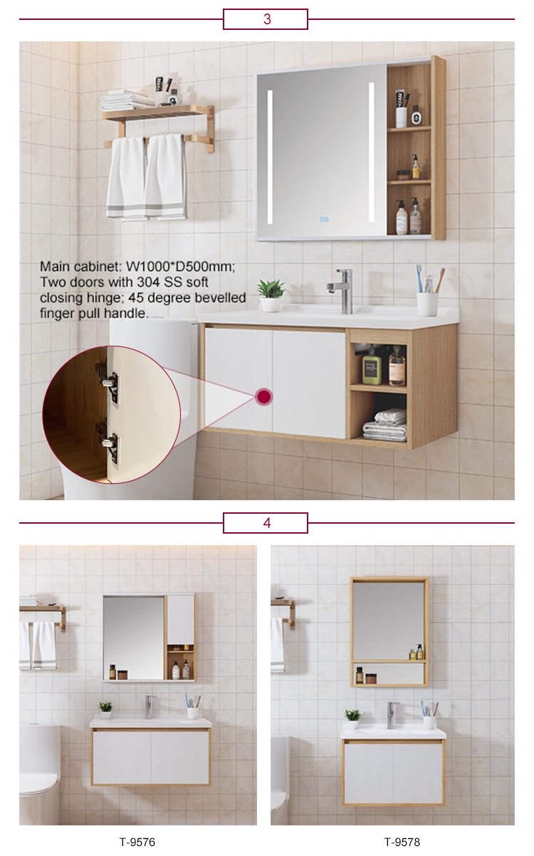 Wall-Mounted Bathroom Cabinet With Mirror Can Be Customized Dressing Table