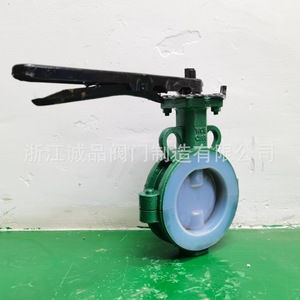 Vanne papillon manuelle à disque plat avec revêtement PTFE D71F46-16 pour huile et eau, en acier moulé, fonte ductile, acier inoxydable - Product Image 1