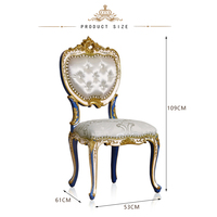 Yips LD-1508-1337B Série Européenne Peint À La Main Motif Feuille D'or Dressing Chaise D'appoint pour Chambre Ensemble Classique De Luxe En Bois