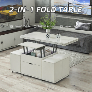 Mesa de Comedor y Café Plegable Multifuncional Dos en Uno, Moderna y Elegante, Ajustable, para Espacios Pequeños, Muebles para Apartamentos - Product Image 2