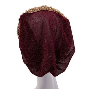 <span class=keywords><strong>Turban</strong></span> en dentelle brodé pour <span class=keywords><strong>femme</strong></span>, bonnet de chimiothérapie élégant pour la perte de cheveux - Product Image 6