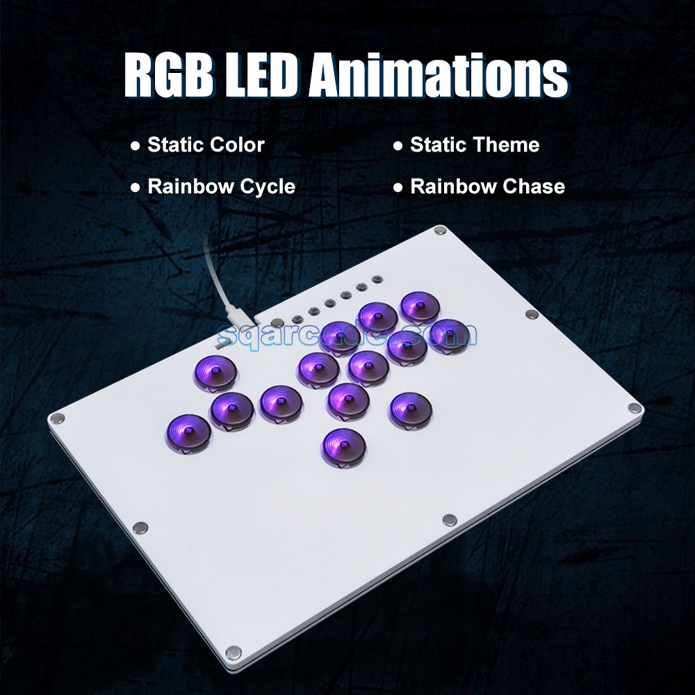 Hitbox Arcade FightingLEDホットスワップエンコーダーレバーレスコントローラーXinput/Dinput Mini All  Buttons Console for PC/NS/PS4