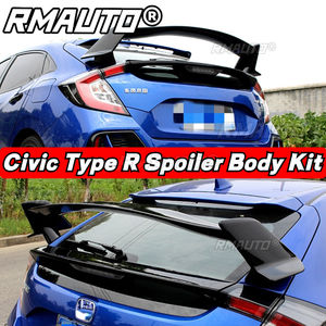 Kit de carrocería con alerón delantero, alerón trasero y labio de parachoques trasero para Honda Civic Sedan y Hatchback 2016-2021 Accesorios - Product Image 4