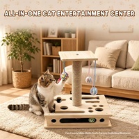 Jouet interactif pour chat en bois massif, à usage intérieur, griffoir et boîte labyrinthe de puzzle pour l'auto-entretenissement des animaux de compagnie
