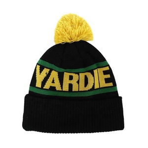 Berretto Invernale da Rugby con Pompon, Unisex, in Acrilico Jacquard, Personalizzabile, con Risvolto, Lavorato a Maglia, a Righe - Product Image 4