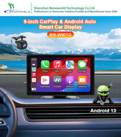 Pantalla Inteligente Inalámbrica de 9 Pulgadas con Carplay y Android Auto, Mirror Link, BT, FM, Reproductor Multimedia para Auto, Navegación para Vehículo