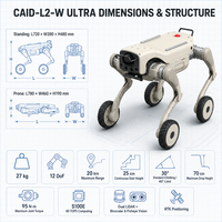 Robot hybride à roues et pattes Gang Ben L2-W Ultra 25cm pour l'escalade des escaliers 15000mAh 27g pour l'inspection de chantier et les développeurs de robotique ZY