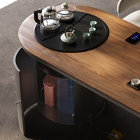Escritorio de Computadora de Madera de Altura Ajustable Premium con Iluminación LED Integrada para una Configuración Moderna de Oficina en Casa