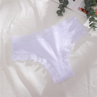 Culottes en coton taille basse pour femmes, sous-vêtements triangulaires en coton très élastiques et respirants avec dentelle, pour le quotidien