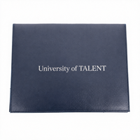 Porte-certificat en cuir PU, dossier pour diplôme de graduation avec logo estampé argenté