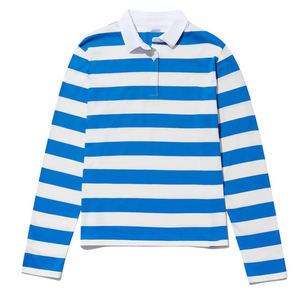 <span class=keywords><strong>Polo</strong></span> clásico de algodón suave bordado con logotipo personalizado, camiseta de rugby de manga larga a <span class=keywords><strong>rayas</strong></span> azules <span class=keywords><strong>y</strong></span> blancas para <span class=keywords><strong>mujer</strong></span> - Product Image 2