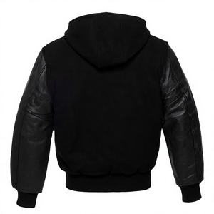 Highly Demanded Wholesale Custom Designer Logo Front Hooded Windproof Eco-Friendly Unisex Winter Letter Pattern Varsity Jacket - Product Image 1