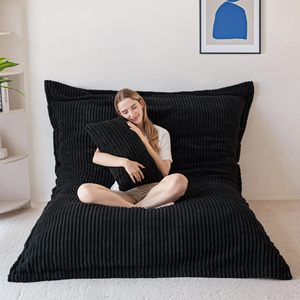 Sofá Perezoso Cuadrado de Tela de Pana sin Marco, Desmontable y Lavable, Tipo Silla de Saco de <span class=keywords><strong>Soja</strong></span>, <span class=keywords><strong>para</strong></span> Sala de Estar - ¡Venta Caliente! - Product Image 4