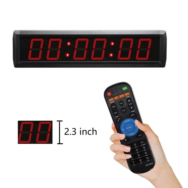 Remote Control Count up Countdown Wall Clock LED Multifunctional Digital Stopwatch Timer for Indoor Home Office Hotel Decor