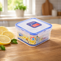Boîte de conservation alimentaire hermétique carrée en plastique sans BPA, réutilisable, pour sandwichs glacés, type bento, avec couvercle, vente en gros pour la cuisine