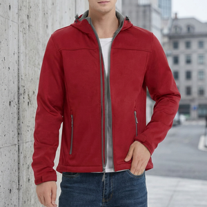 Blouson matelassé décontracté pour homme 2026, enduit, brodé, écologique, à capuche, avec blocs de couleur sur le devant, fermeture éclair, col montant, manches longues - Product Image 3