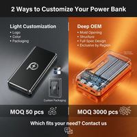 LC1S Reise-Powerbank mit Ständer 15W Mag 20W PD Kabelgebundenes Laden TFT-Bildschirm 5000/10000mAh OEM-Service