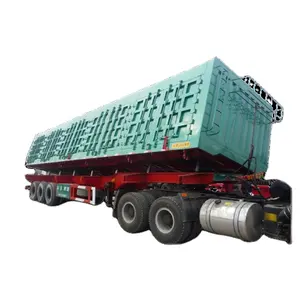 中国品牌重型卡车自卸车自卸车半挂车工厂尺寸8900*2500 * 3600毫米侧自卸车拖车