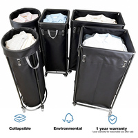 Chariot à linge pliable intelligent avec roulettes, grande capacité, structure en acier, pour la maison et l'hôtel, idéal pour l'organisation et le rangement.