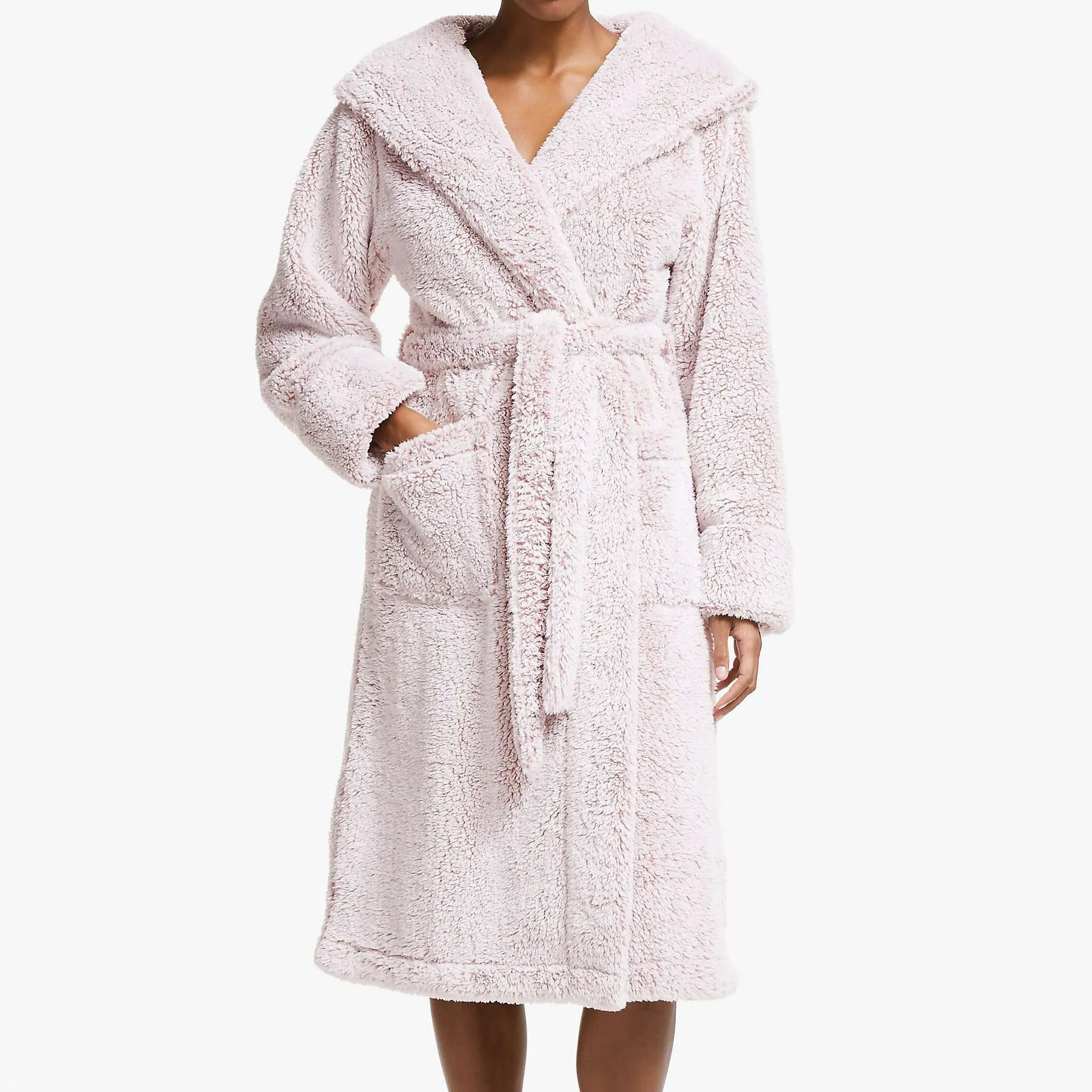 Wholesale Super Absorbent Cosy Warm Puffy Bathrobe Women Hi-pile Shaggy Bathrobe Sherpa Robe