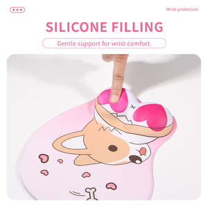 Tùy chỉnh Ergonomic 3D phim hoạt hình chuột Pad Silicone <span class=keywords><strong>gel</strong></span> dễ thương Dog DIY cổ tay còn lại hỗ trợ 3D Anime Mousepad cho PC máy tính xách tay - Product Image 4