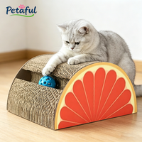 Nouvelle griffoir pour chat à 2 niveaux en carton ondulé recyclé, durable et écologique, au design moderne et grand format pastèque, jouet pour chat