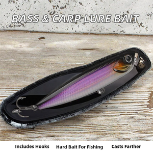 Floating Pencil Fishing Lure Plastic Hard Bait with <b>Hooks</b> for Lake & Carp Fishing OEM Manufacturer - Product Image 2