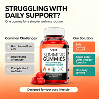 Gummies de bien-être au vinaigre de cidre de pomme OEM avec vitamine B12 pour le soutien quotidien de l'équilibre corporel, 60 unités, complément alimentaire