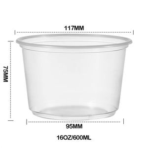 Bols à salade jetables biodégradables en PLA transparent de 117 mm de diamètre, de 8 oz à 32 oz, avec couvercle, boîte à collation et gobelets à emporter - Product Image 2