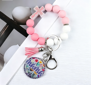 Porte-clés perlé, Bracelet <span class=keywords><strong>à</strong></span> boules en strass, Pendentif <span class=keywords><strong>à</strong></span> pompon, Pendentif de <span class=keywords><strong>sac</strong></span> - Product Image 3