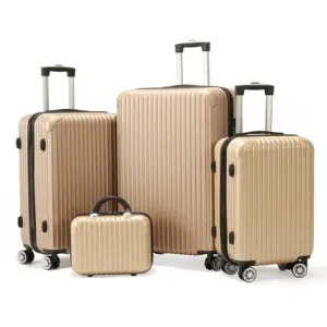 Hard Case Zipper 20" Cabin Luggage 24" 28" Travel Luggage Set Trolley Suitcases ABS PC Suitcases Sets