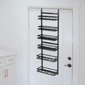 Organizzatore per dispensa Over-the-Door a 6 livelli con appendiabiti portaspezie in metallo per uso alimentare in camera da letto bagno soggiorno - Product Image 3