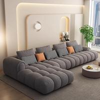 Ensemble de canapé en forme de L moderne avec housse amovible en tissu, design anti-griffures pour chat, pour salon et petits appartements